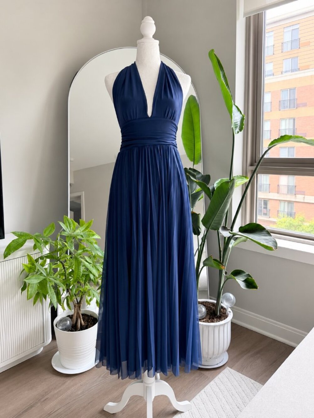 Abercrombie Fitch Giselle Convertible Maxi Dress Navy Size XSP 5-in-1